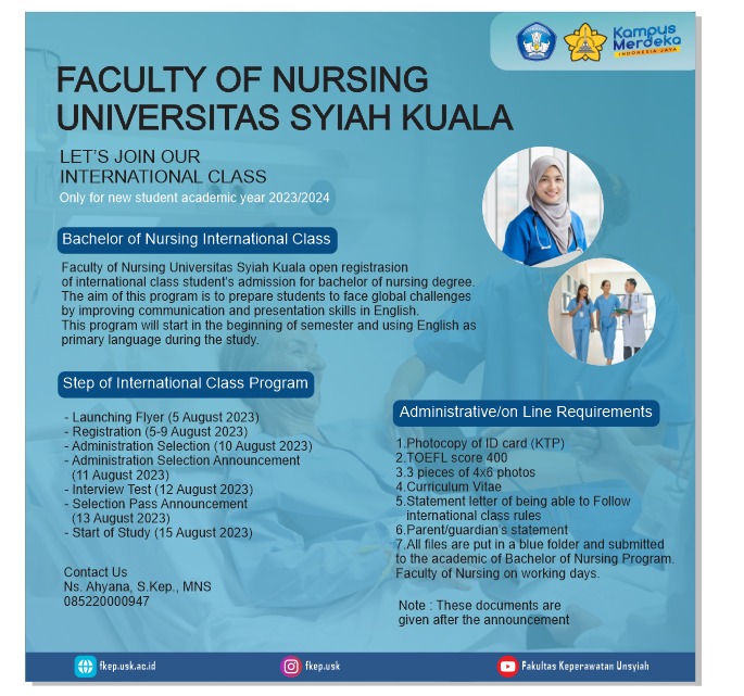 FACULTY OF NURSING WILL LAUNCH INTERNATIONAL CLASS FOR THE NEW STUDENTS THIS YEAR