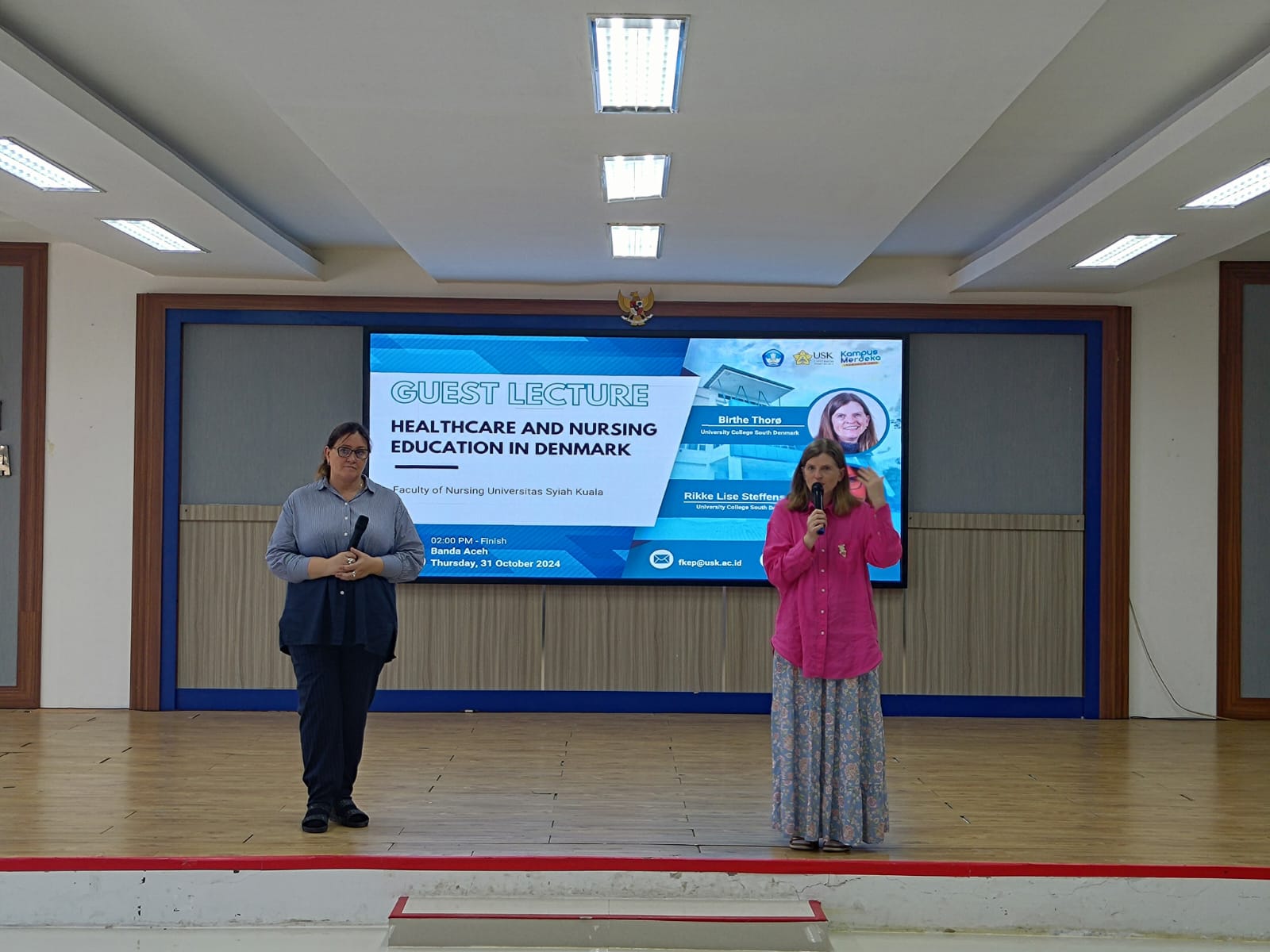KULIAH TAMU “HEALTHCARE AND NURSING EDUCATION IN DENMARK” DARI UNIVERSITY COLLEGE SOUTH DENMARK