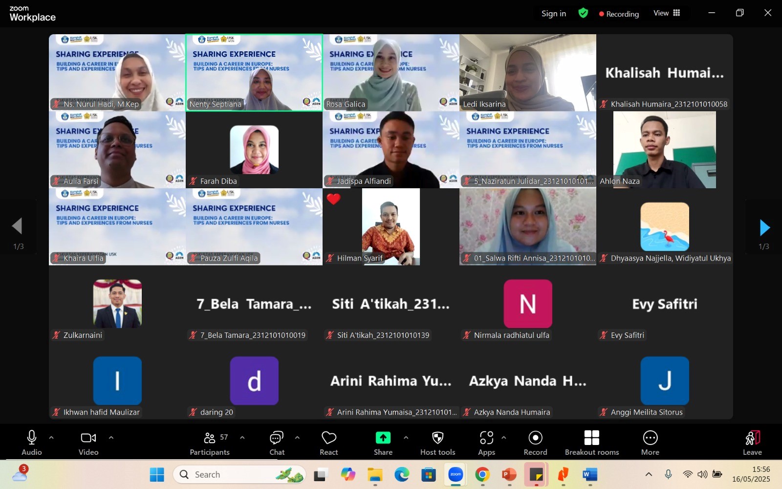 SHARING EXPERIENCE MEMBANGUN KARIR DI TIMUR TENGAH: TIPS DAN PENGALAMAN DARI ALUMNI FAKULTAS KEPERAWATAN UNIVERSITAS SYIAH KUALA